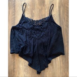 NEW // Flowy Crop Top Crochet Back